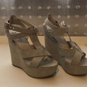 Steve Madden Grey Platform Heels